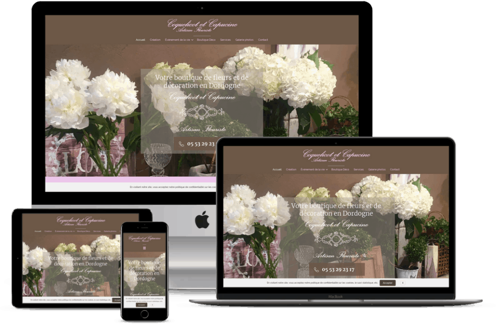 Création site internet d'artisan fleuriste